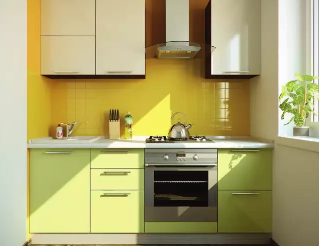 Фото кухни фисташковый с желтым